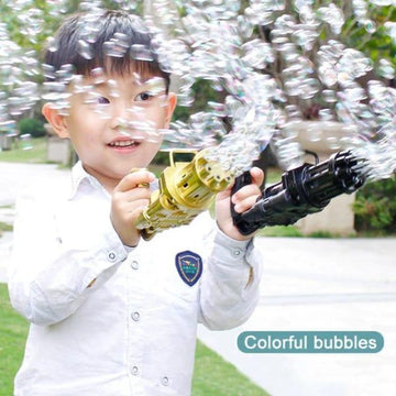 Kids Gatling Bubble Gun Toys Summer Automatic Soap Water Gatling Bubble Machine Children Indoor Outdoor Toy Blower Bubble
